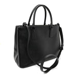 Saffiano Lux Monochrome Large Galleria Double Zip Tote Black