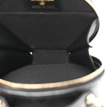 Caviar Quilted Round Handle With Care Vanity With Chain Black