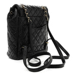 Lambskin Quilted Small Urban Spirit Backpack Black