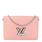 Epi Twist Belt Chain Wallet Rose Ballerine