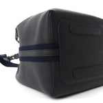 Grained Calfskin Large Bale Bag Navy Blue