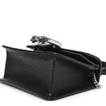 Dollar Calfskin Crystal Mini Dionysus Top Handle Bag Black Crystal