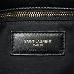 Lambskin Quilted Medium Loulou Puffer Monogram Chain Satchel Black