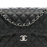 Caviar Quilted Jumbo Double Flap Black