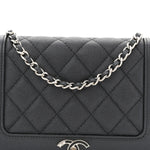Caviar Quilted Vintage Mademoiselle Wallet On Chain WOC Black