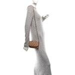 Caviar Quilted Business Affinity Clutch With Chain Flap Camel