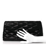 Lambskin Quilted Sade Puffer Envelope Clutch Black