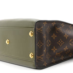 Calfskin Monogram On My Side MM Laurier Green Toffee Latte Beige