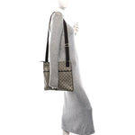 GG Plus Monogram Medium Flat Messenger Bag Dark Brown