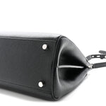 Grainy Calfskin Small Zumi Top Handle Bag Black
