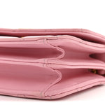 Lambskin Quilted Pick Me Up Mini Wallet On Chain Light Pink