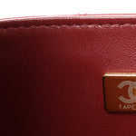 Lambskin Quilted Mini Top Handle Rectangular Flap Burgundy