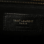 Grain De Poudre Textured Mixed Matelasse Large Triquilt Monogram Satchel Black