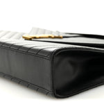 Grain De Poudre Matelasse Chevron Large Monogram Satchel Black