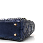 Metallic Lambskin Cannage Small My ABCDior Lady Dior Blue