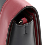 Shiny Smooth Calfskin Medium Frame Shoulder Bag Red Navy