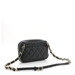 Lambskin Quilted Waist Bag Black