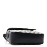 GG Supreme Monogram Textured Dollar Calfskin Web Studded Mini Ophidia Flap Shoulder Bag Beige Blue