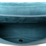 Grained Calfskin Medium Bobby Flap Steel Blue