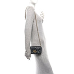 Calfskin Matelasse Super Mini GG Marmont Shoulder Bag Black