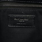Crinkled Calfskin Matelasse Monogram Medium Niki Chain Satchel Black
