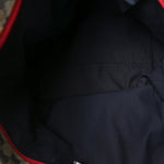 Crystal Monogram Large Web Handle Bucket Tote Red