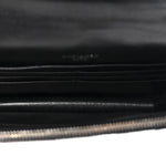 Grain De Poudre Matelasse Chevron Monogram Envelope Chain Wallet Black