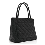 Caviar Quilted Medallion Tote Black