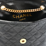 Jersey Quilted Micro Flap Bag Black