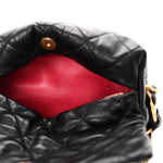 Crumpled Lambskin Quilted Small CC Links Shoulder Bag Black