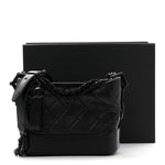Aged Calfskin Quilted Small Gabrielle Hobo So Black