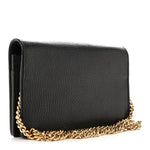 Dollar Calfskin Mini GG Marmont Chain Wallet Black