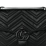 Soft Calfskin Matelasse Medium GG Marmont Shoulder Bag Black