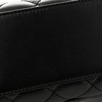 Calfskin Quilted Mini Logo Coco Handle Flap Black