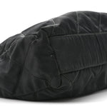 Nylon Tessuto Impuntu Quilted Flap Shoulder Bag Black