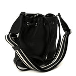 Vitello Daino Soft Drawstring Bucket Bag Black