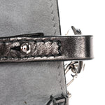Crystal Suede Enamel Vlogo Small Loco Shoulder Bag Silver