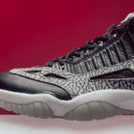 Air Jordan 11 Retro Low IE "Black Cement" - Black/Fire Red