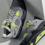 Air Jordan 4 Retro "Neon" (GS) - Cool Grey/Volt/Wolf Grey/Anthracite
