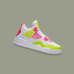 Air Jordan 4 Retro SE (PS) "Lemon Venom" - White/Pink Blast