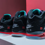 Air Jordan 5 Retro (TD) "Top 3" - Black/New Emerald/Fire Red/Grape Ice