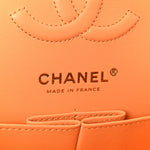 Caviar Quilted Rainbow CC Small Double Flap Orange