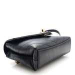 Calfskin Chevron Stitched Coco Waist Bag Black