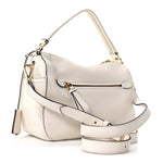 Vitello Daino Small Shoulder Bag White