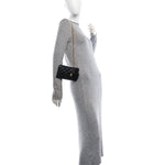 Aged Calfskin Quilted Reissue Phone Holder With Chain Bag Black