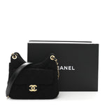Jersey Quilted Small Wavy CC Hobo Black