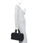 Jersey Square Quilted Bowler Black