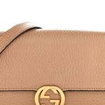 Dollar Calfskin Interlocking G Chain Wallet Camelia