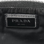 Re-Nylon Saffiano Metal Triple Pocket Belt Bag Black