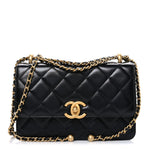 Calfskin Quilted Mini Perfect Fit Flap Black